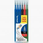 Set of 6 assorted Pilot Frixion pen refills, medium tip 0.7mm