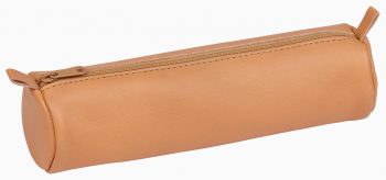 Trousse scolaire cuir naturel 1 compartiment beige