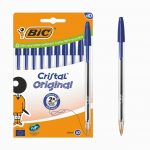 Lot de 10 stylos à Bille BIC Cristal Bleu