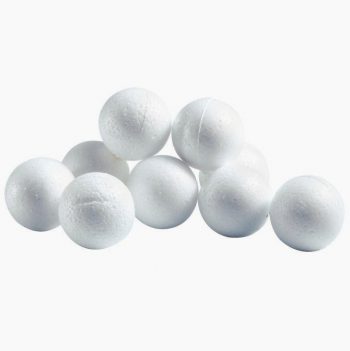Set of 10 White Polystyrene Balls, 150 mm Diameter