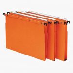 Paquet de 10 dossiers suspendus fond V pour tiroir, orange