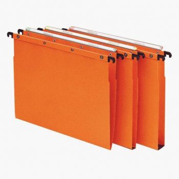 Paquet de 10 dossiers suspendus fond V pour tiroir, orange