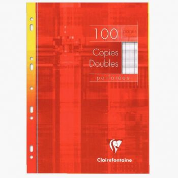 Etui de 100 copies doubles perforées 21x29,7 cm, seyes, blanc