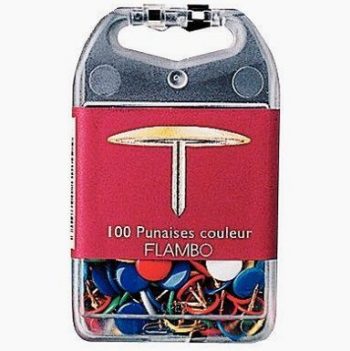 Set of 100 assorted push pins, 9 mm diameter