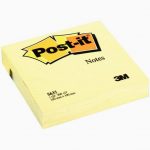 Yellow Sticky Notes Bloc, 200 Plain Sheets, 100x100 mm