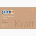 Set of 12 Repositionable Notes 76 x 127 mm Kraft