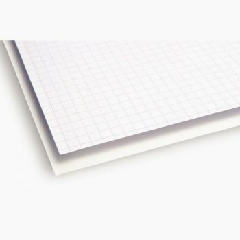 Set of 125 white bristol sheets, size 50 x 65 cm, 205 gsm, plain