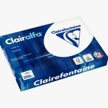 Pack of 125 sheets of A4 white paper, 250gsm, CLAIRALFA