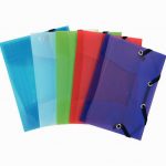 Polypropylene Elastic Folder with 3 Flaps, Crystal Series, Pocket Size 12x16 cm, Assorted Colors