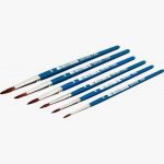 Set of 144 pony hair brushes, 24 brushes in each of 6 assorted sizes (numbers 4, 6, 8, 10, 12, and 14)
