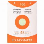 Pack of 100 assorted color perforated index cards, heavy-duty 205gsm, grid 5x5, size 14.8 x 21 cm