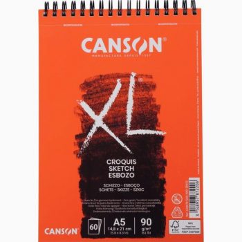 Album croquis XL Spirale petit côté 60 feuilles, format 14.8x21 cm, 90 g
