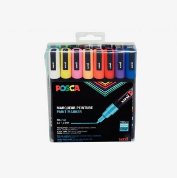 Set of 16 assorted color fine conical tip markers, 1.5 mm