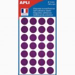 Set of 168 Mauve Stickers Ø15mm