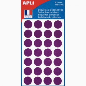 Set of 168 Mauve Stickers Ø15mm