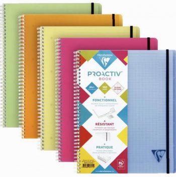 Cahier-trieur coloris assortis Clairefontaine Proactiv'Book 160 pages format 90g 22,5 x 29,7 cm Seyes