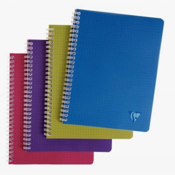 Cahier coloris assortis Clairefontaine Evolutiv'Book 180 pages format 90g 16 x 21 cm Quadrillé 5 x 5