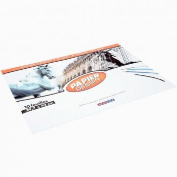 Pochette papier à dessin blanc 'C' à Grain® 10 feuilles A3 180g/m²