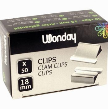Set of 50 Nickel-Plated Steel Clips, 18mm x 4mm
