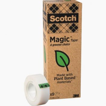 Pack de 9 rouleaux adhésifs invisible Scotch Magic GREEN Dimensions : 19 mm x 33 m