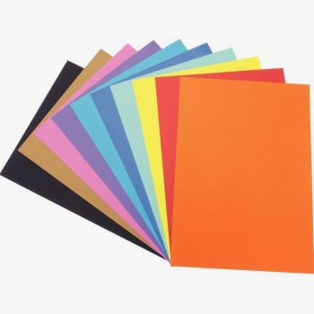 Set of 20 sheets of vibrant assorted colored paper, 21x29.7 cm, 120 gsm, 10 bright shades