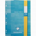 Etui 100 feuillets mobiles, 200 pages, 21x29,7 cm, seyes, blanc
