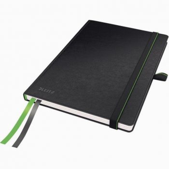 Leitz Black Notebook, 160 Sheets, A5 Size 14.8 x 21 cm, 100gsm, Ruled