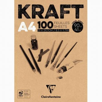 Brown Kraft Glued Notepad, 100 Sheets, 21 x 29.7 cm, 90 gsm