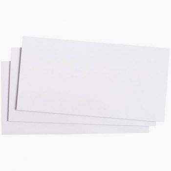 Set of 25 Clairefontaine Pollen White Cards, 106x213mm, 210gsm