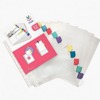 Jeu de 12 intercalaires 21x29,7cm polypropylène onglet couleur