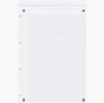 Bloc Notepad, 80 detachable sheets, 4-hole punched, 21x32 cm, 80gsm white ruled paper, 6mm line spacing