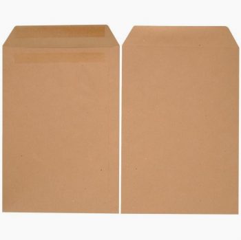 Boîte de 250 pochettes kraft 260x330 90g/m² bande de protection