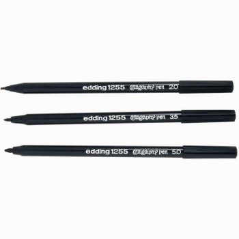 Set of 3 Black Chisel Tip Calligraphy Markers