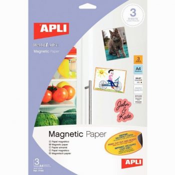 Pochette de 3 feuilles papier magnétique APLI A4