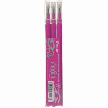 3 recharges de stylos Frixion pointe rose Pilot
