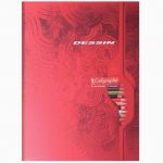 Cahier de dessin rouge Calligraphe 32 pages 120g 17 x 22 cm Uni
