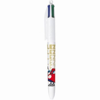 Stylo 4 couleurs BIC mascotte Allez Paris 2024
