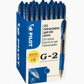 16 + 4 offerts stylos encre gel G2 bleu Pilot