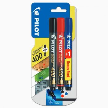 Set of 3 Assorted Color 400 Permanent Markers by Pilot
