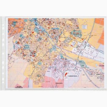 Pack of 25 perforated grained polypropylene sleeves 29.7 x 42 cm landscape orientation