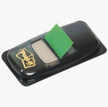 Pack of 50 green repositionable index tabs, 25.4 x 43 mm