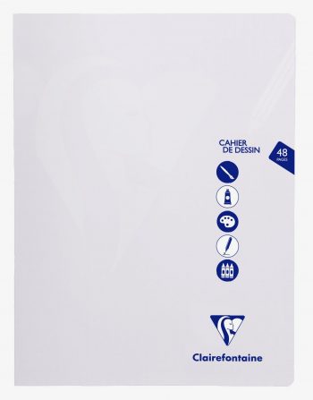 Mimesys Polypro Art Sketchbook 24x32 cm 48 Sheets Plain White Pages Transparent Cover by Clairefontaine