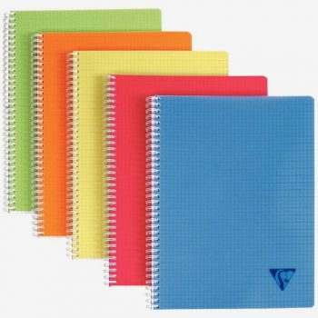 Cahier coloris assortis Clairefontaine Linicolor Fresh 180 pages format A4 90g 21 x 29,7 cm Quadrillé 5 x 5