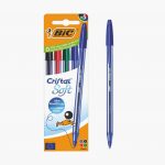 Set of 5 Assorted BIC Cristal Soft Ballpoint Pens