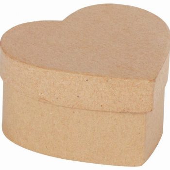 Set of 10 heart-shaped cardboard boxes, 9 x 8 x 5 cm