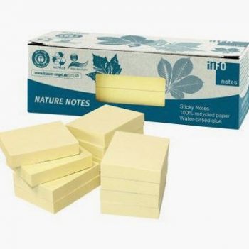 Paquet de 12 blocs de notes repositionnables de 100 feuilles recyclées 40 x 50 mm jaune