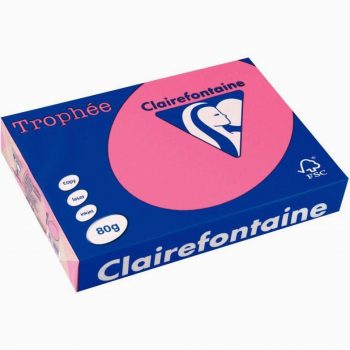 Pack of 500 sheets A4 80gsm fuchsia paper TROPHEE by CLAIREFONTAINE