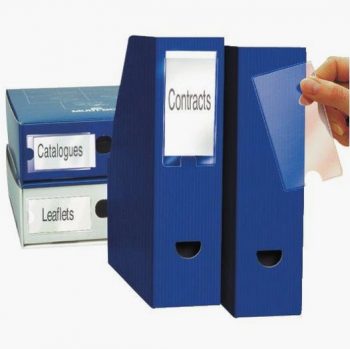 Pack of 6 self-adhesive polypropylene label holders, size 55x150 mm