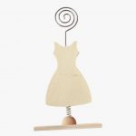 Set of 6 Wooden Dress-Shaped Photo Holders