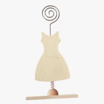 Set of 6 Wooden Dress-Shaped Photo Holders